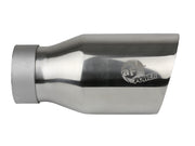 aFe MACH Force-Xp Univ 304 SS Double-Wall Clamp-On Exhaust Tip - Polished - 3in Inlet - 4.5in Outlet aFe Tips