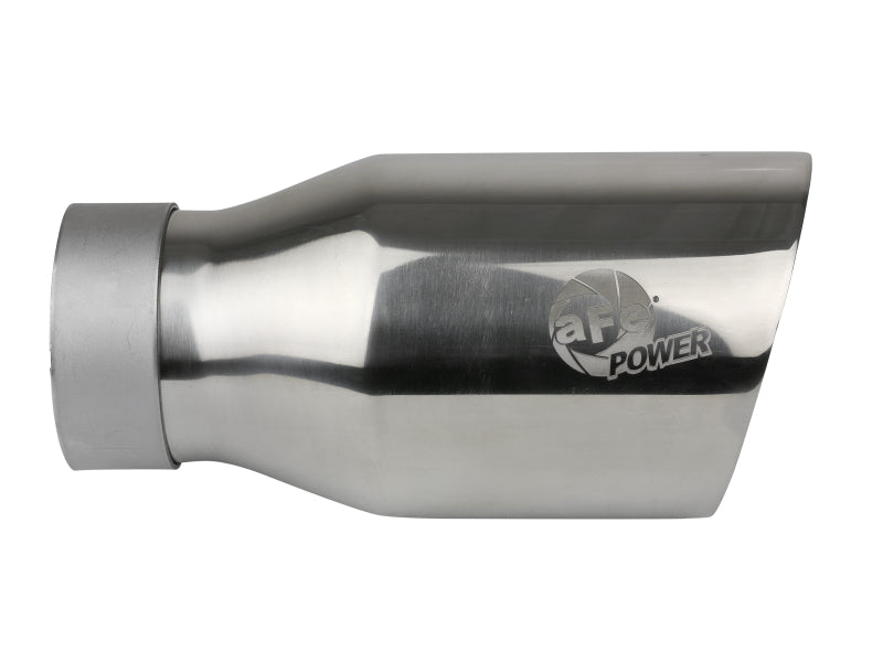aFe MACH Force-Xp Univ 304 SS Double-Wall Clamp-On Exhaust Tip - Polished - 3in Inlet - 4.5in Outlet aFe Tips