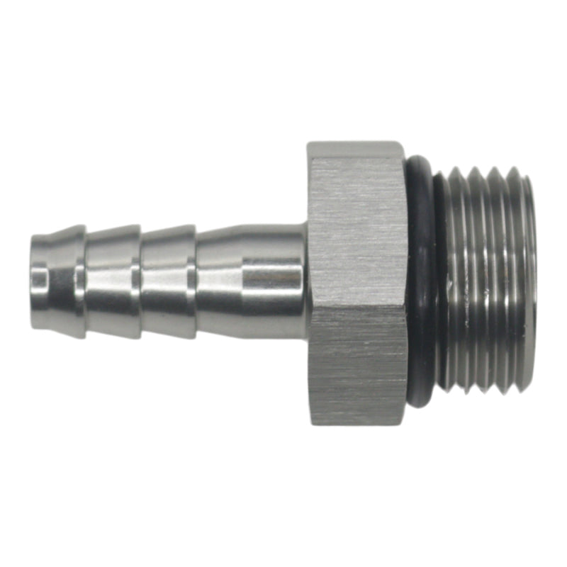 DeatschWerks 8AN ORB Male to 5/16in Male Triple Barb Fitting (Incl O-Ring) - Anodized DW Titanium DeatschWerks Fittings