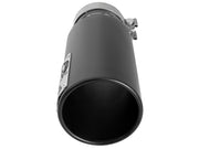 aFe SATURN 4S 4in SS Intercooled Exhaust Tip - Black 4in In x 5in Out x 12in L Bolt-On aFe Tips
