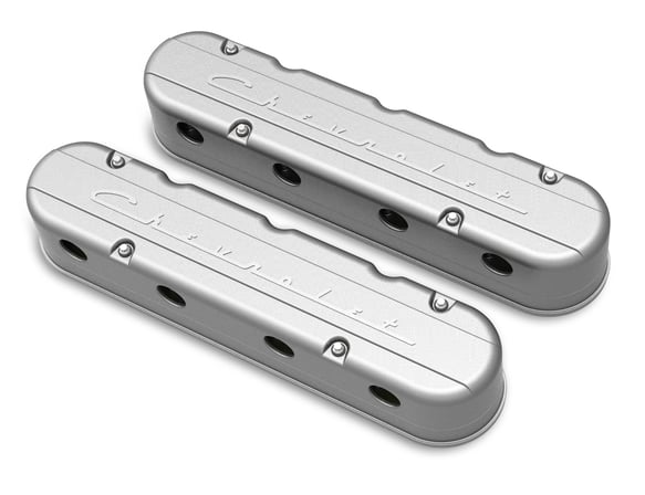 Holley 2-Piece "Chevrolet" Script Valve Cover - Gen III/IV LS - Natural 241-175 HOLLEY Autoparts