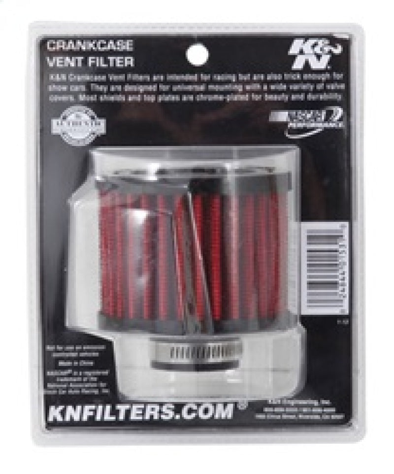 K&N 1 inch ID 3 inch OD 2.375 inch H Rubber Base Crankcase Vent Filter K&N Engineering Air Filters - Universal Fit