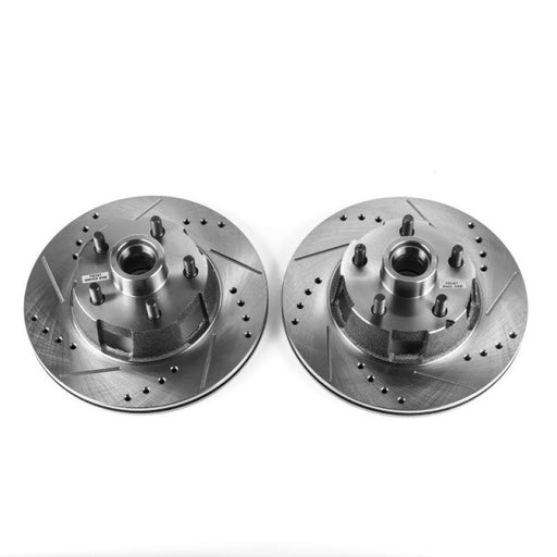 Power Stop 1967 Ford Fairlane Front Evolution Drilled & Slotted Rotors - Pair PowerStop Brake Rotors - Slot & Drilled