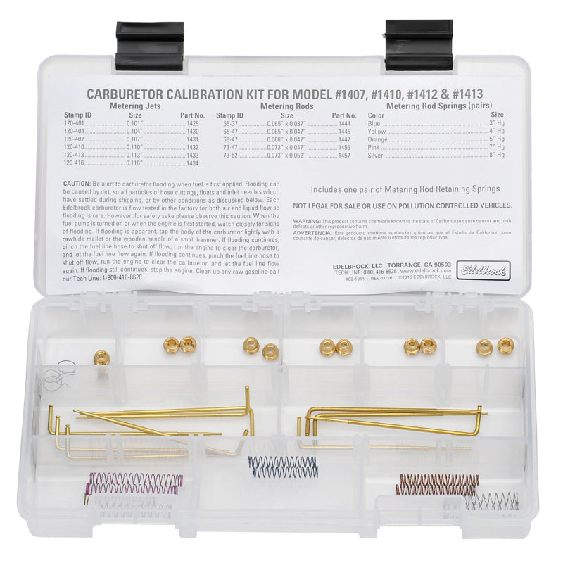 Edelbrock Jet / Rod Kit for 1407/1410/1412/1413 Edelbrock Carburetors