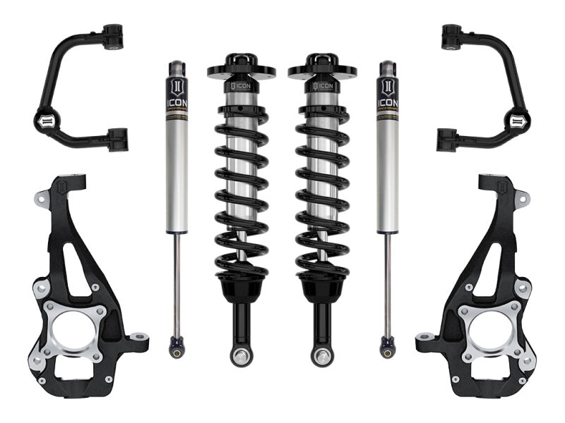 ICON 21-23 Ford F150 4WD 3.5-4.5in Stage 1 Suspension System With Tubular Upper Control Arms ICON Coilovers