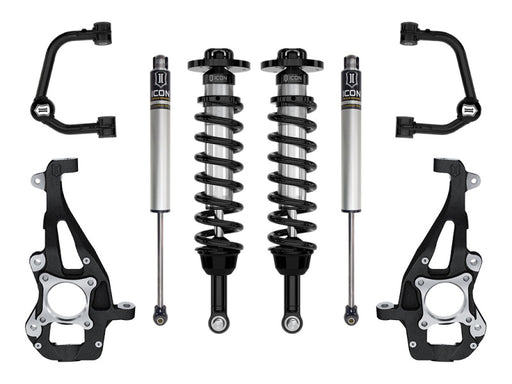 ICON 21-23 Ford F150 4WD 3.5-4.5in Stage 1 Suspension System With Tubular Upper Control Arms ICON Coilovers