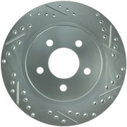 StopTech Select Sport 05-10 Ford Mustang GT Slotted and Drilled Rear Left Rotor Stoptech Brake Rotors - Slot & Drilled