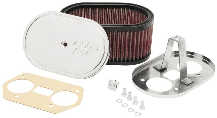 K&N Custom Oval Red Race Filter 7in L x 4-1/2in W 3-1/4in H K&N Engineering Carburetor Air Cleaners