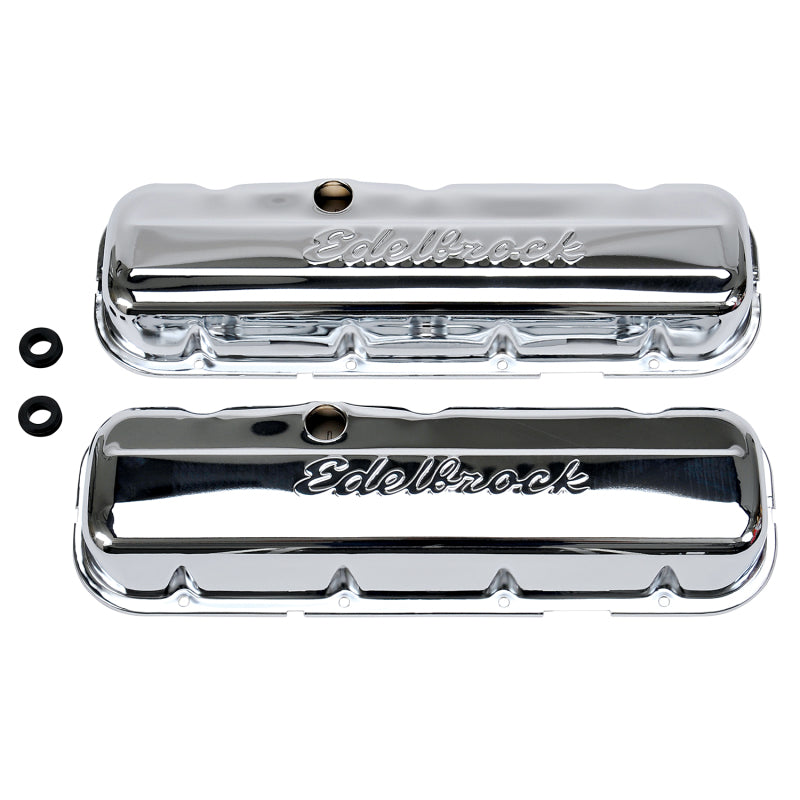 Edelbrock Valve Cover Signature Series Chevrolet 1965 and Later 396-502 V8 Low Chrome Edelbrock Valve Covers