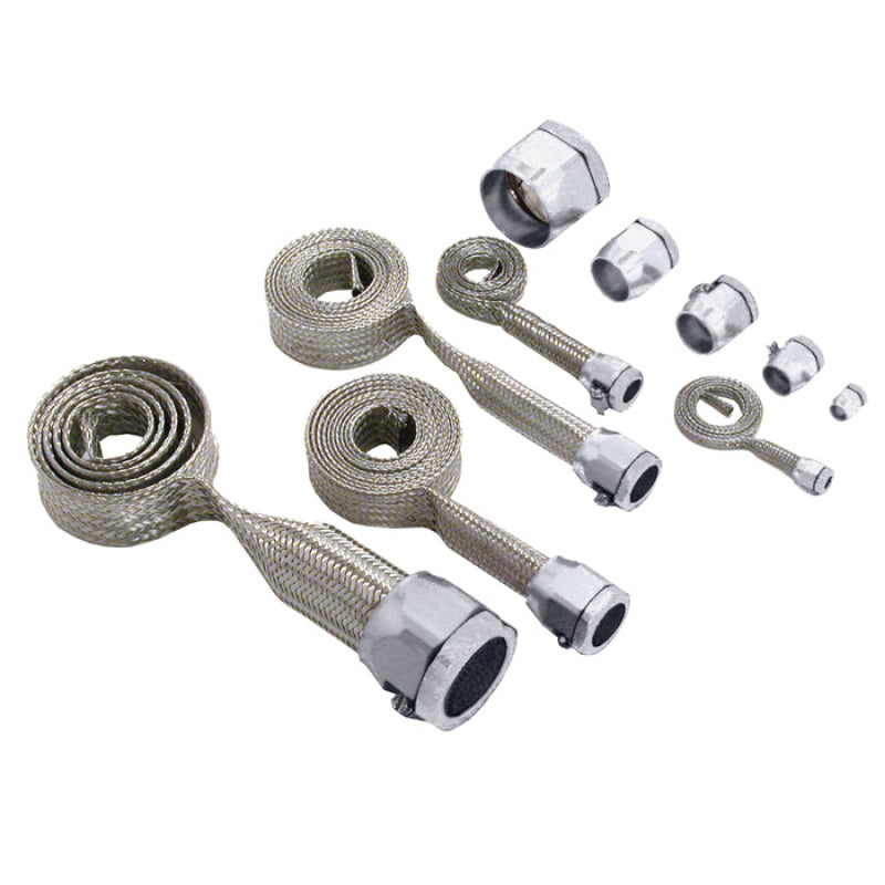 Spectre MagnaBraid 304SS Braided Sleeving Kit - Chrome End Caps Spectre Sleeves