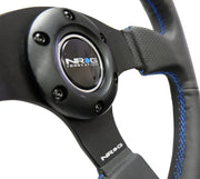 NRG Reinforced Steering Wheel (320mm) Black Leather w/Blue Stitching NRG Steering Wheels