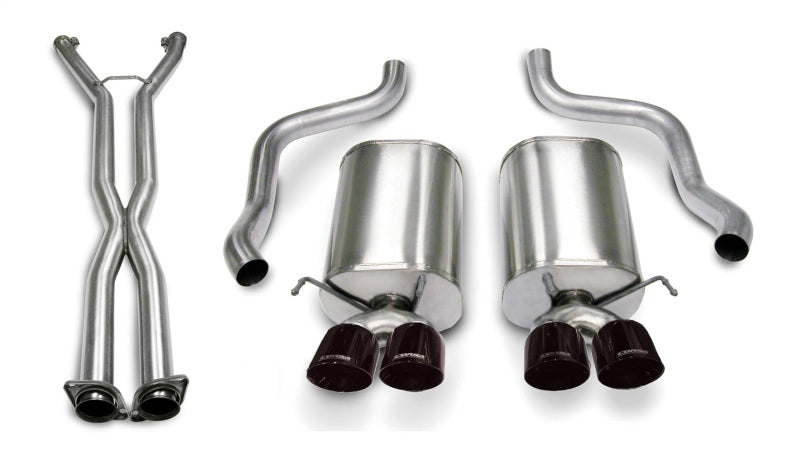 Corsa 06-08 Corvette C6 Sport Cat-Back Dual Rear Exit w/ 3.5in Black PVD Tips CORSA Performance Axle Back