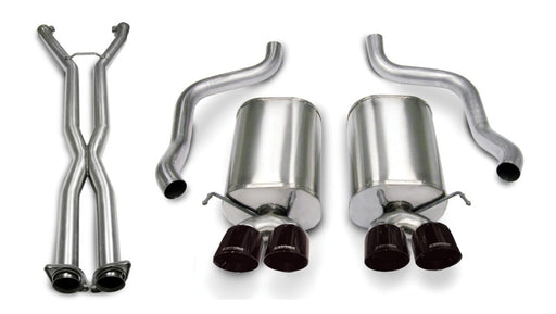 Corsa 06-08 Corvette C6 Sport Cat-Back Dual Rear Exit w/ 3.5in Black PVD Tips CORSA Performance Axle Back