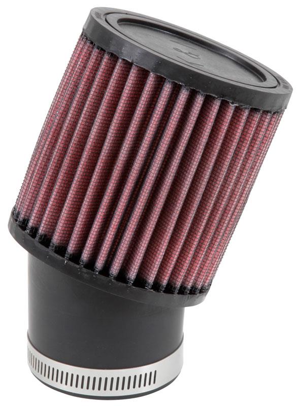 K&N Filter Universal Rubber Round Straight Filter 20 Deg Angled 2-7/16in Flange 3-3/4in OD 4in H K&N Engineering Air Filters - Universal Fit