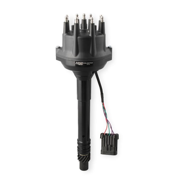 MSD Black, Chevy Tall Deck Dual Sync Distributor 23763 MSD Autoparts