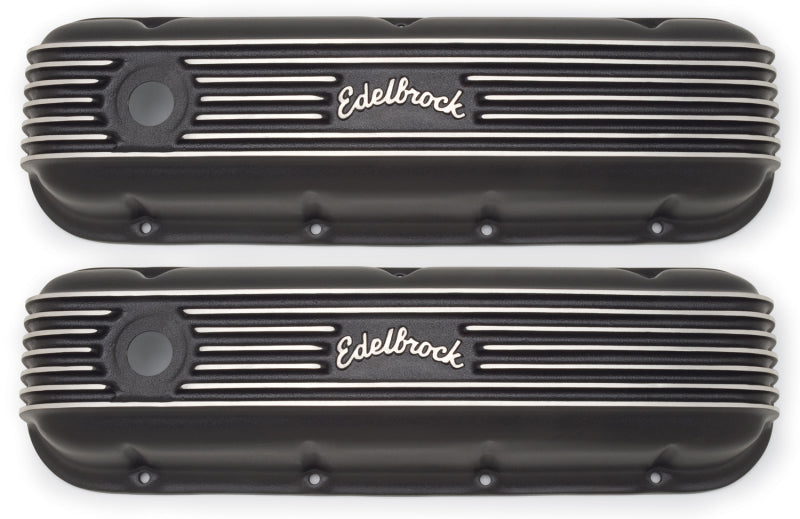 Edelbrock Valve Cover Classic Series Chevrolet 1965 and Later 396-502 V8 Black Edelbrock Valve Covers