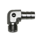 DeatschWerks Metric M12 to 3/8in Hose Barb 90-Degree Fitting w/ Venturi Port - Anodized DW Titanium DeatschWerks Fittings