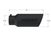 MBRP Universal Tip 7in O.D. Rolled End 5in inlet 18in length Black MBRP Tips