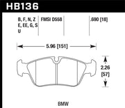 Hawk 92-98 BMW 318i 1.8L Sedan Front ER-1 Brake Pads Hawk Performance Brake Pads - Racing