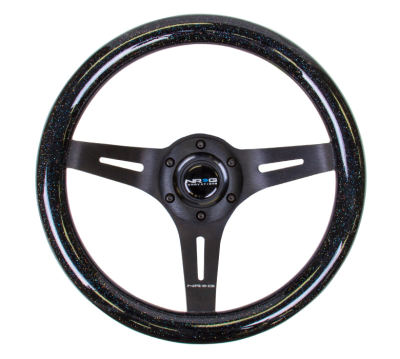 NRG Classic Wood Grain Steering Wheel (310mm) Black Sparkle w/Blk 3-Spoke Center NRG Steering Wheels