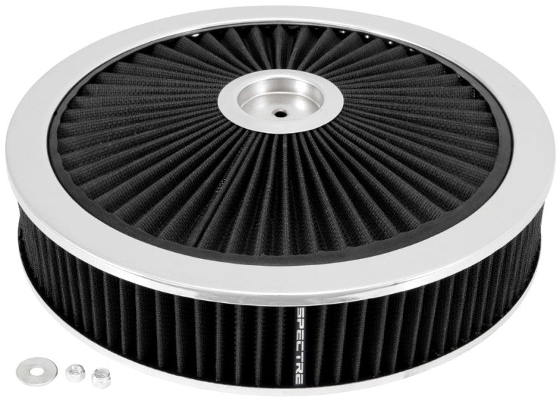Spectre ExtraFlow HPR Air Cleaner Assembly 14in. x 3in. - Black Spectre Air Filters - Universal Fit