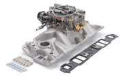 Edelbrock Manifold And Carb Kit Performer Eps Small Block Chevrolet 1957-1986 Natural Finish Edelbrock Intake Manifolds