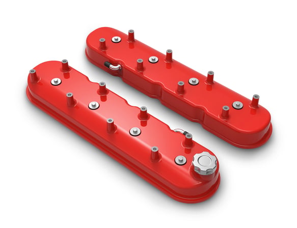Tall LS Valve Covers - Gloss Red 241-113 HOLLEY Autoparts