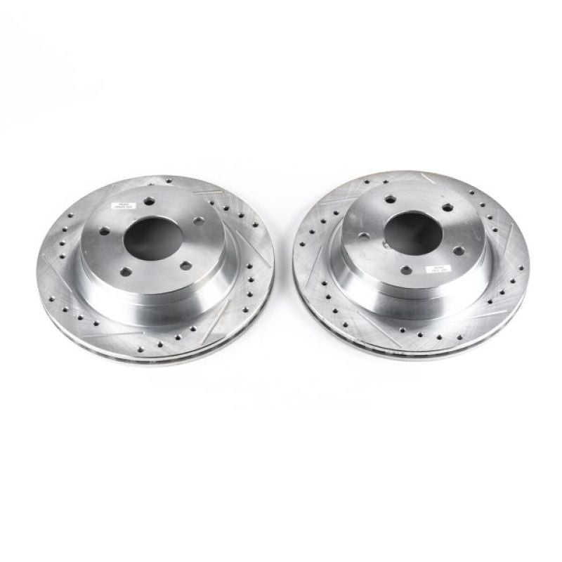 Power Stop 84-87 Chevrolet Corvette Front Evolution Drilled & Slotted Rotors - Pair PowerStop Brake Rotors - Slot & Drilled