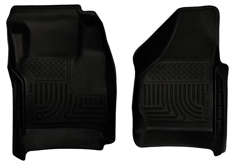 Husky Liners 08-10 Ford SuperDuty Regular/Super/Crew Cab WeatherBeater Black Floor Liners Husky Liners Floor Mats - Rubber