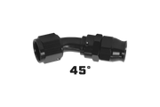 Aeromotive PTFE Hose End - AN-08 - 45 Deg - Black Anodized Aeromotive Fittings