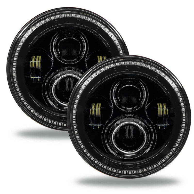 Oracle 7in High Powered LED Headlights - Black Bezel - Dynamic - Dynamic ORACLE Lighting Headlights