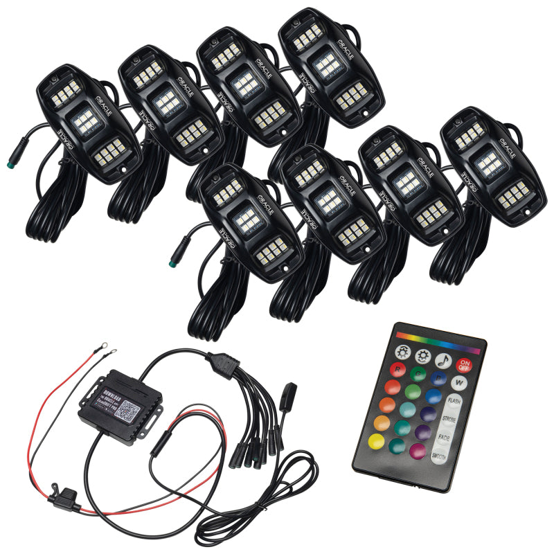 Oracle Underbody RGB+W Wheel Well Rock Light Kit - 8 PCS - ColorSHIFT ORACLE Lighting Light Bars & Cubes
