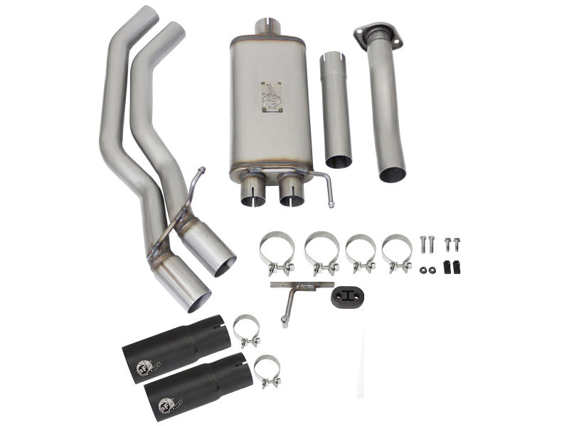 aFe Rebel Exhausts 3in SS Cat-Back 15-16 Ford F-150 EcoBoost V6 2.7/3.5L V8 5.0L w/ Black Tips aFe Catback