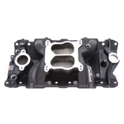 Edelbrock Manifold SBC Performer Air Gap Black Edelbrock Intake Manifolds