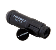 NRG 700 Series M12 X 1.5 Steel Lug Nut w/Dust Cap Cover Set 21 Pc w/Locks & Lock Socket - Black NRG Lug Nuts
