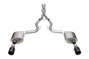 Corsa 24+ Frd Mustang GT- Sport Cat-Back Ex.Sys 3.0in Dual Rear Exit w/4.5in Blk PVD StraightCut Tip CORSA Performance Catback