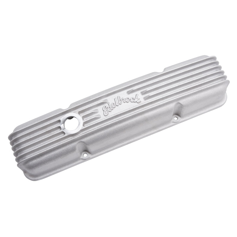 Edelbrock Valve Cover Classic Series Chevrolet 1959-1986 262-400 CI V8 w/ Breather Holes Satin Edelbrock Valve Covers