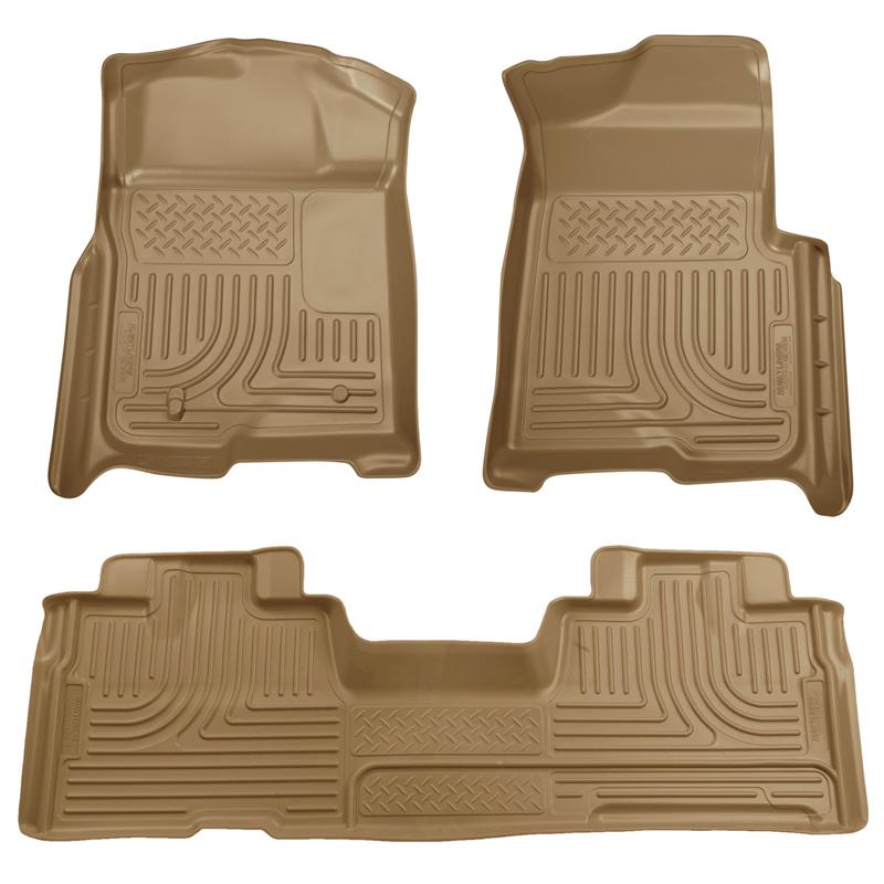 Husky Liners 09-12 Ford F-150 Super Cab WeatherBeater Combo Tan Floor Liners Husky Liners Floor Mats - Rubber