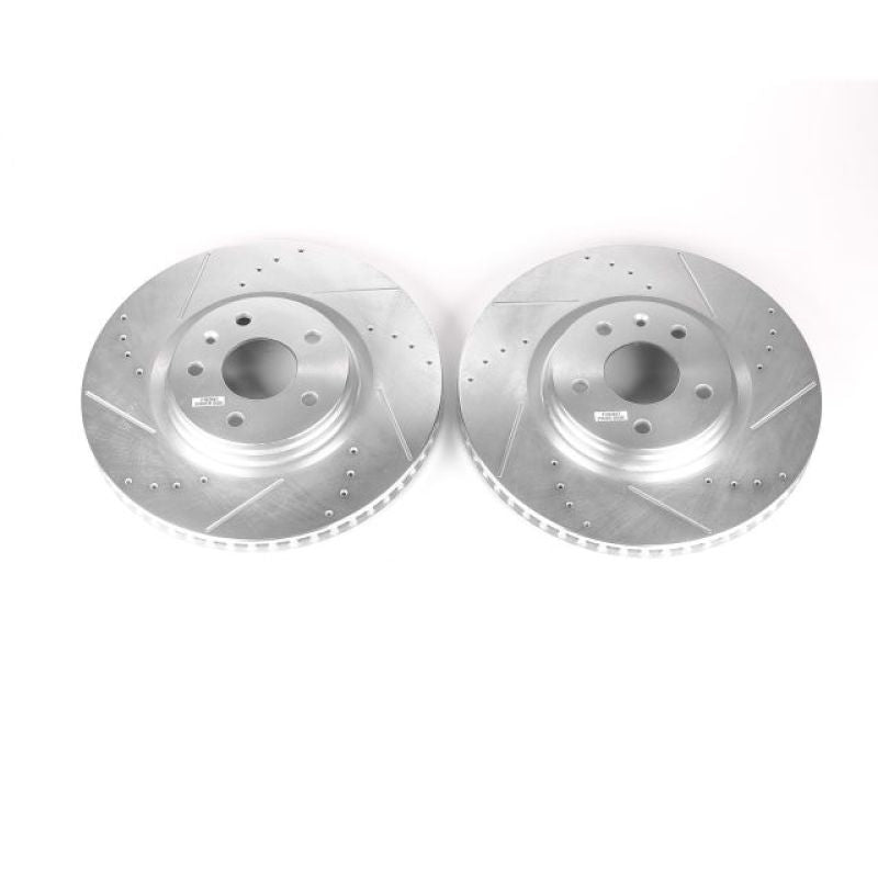 Power Stop 14-19 Chevrolet Corvette Front Evolution Drilled & Slotted Rotors - Pair PowerStop Brake Rotors - Slot & Drilled