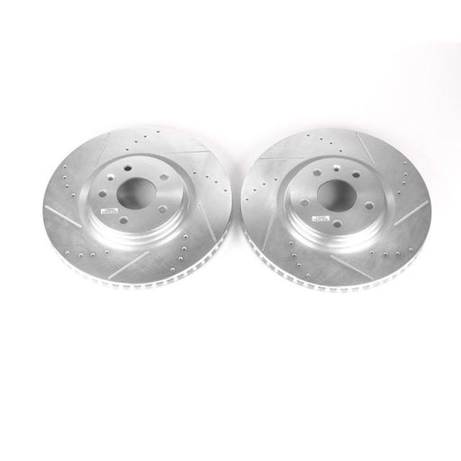 Power Stop 14-19 Chevrolet Corvette Front Evolution Drilled & Slotted Rotors - Pair PowerStop Brake Rotors - Slot & Drilled