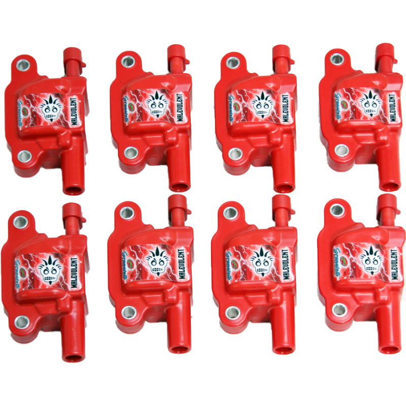 Granatelli 05-17 GM LS LS1/LS2/LS3/LS4/LS5/LS6/LS7/LS9/LSA Malevolent Coil Packs - Red (Set of 8) Granatelli Motor Sports Ignition Coils - Upgrade