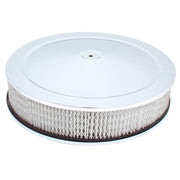 Spectre Air Cleaner 14in. x 3in. / Chrome - Paper Spectre Air Filters - Universal Fit