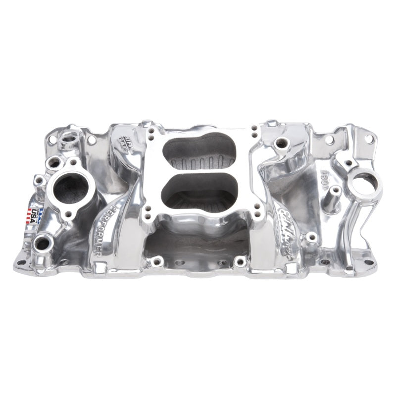 Edelbrock SBC Perf Air Gap Manifold Polished Edelbrock Intake Manifolds