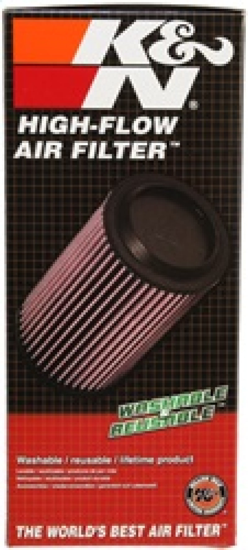 K&N Universal Rubber Filter 4inch FLG / 6inch OD-B / 4-5/8inch OD-T / 12inch H K&N Engineering Air Filters - Universal Fit