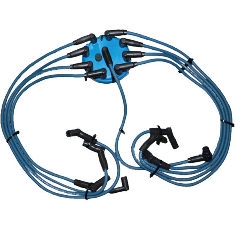 Granatelli 87-93 Ford Mustang 5.0L Perf Tune Up Kit - Blue (Incl Wires/Bras Cap/Rotor) Granatelli Motor Sports Spark Plug Wire Sets