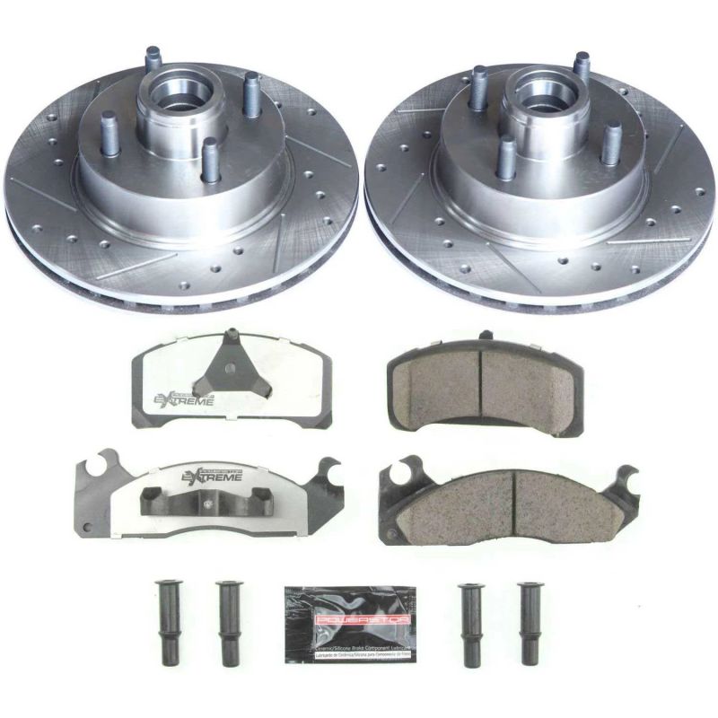 Power Stop 83-93 Ford Mustang Front Z26 Street Warrior Brake Kit PowerStop Brake Kits - Performance D&S