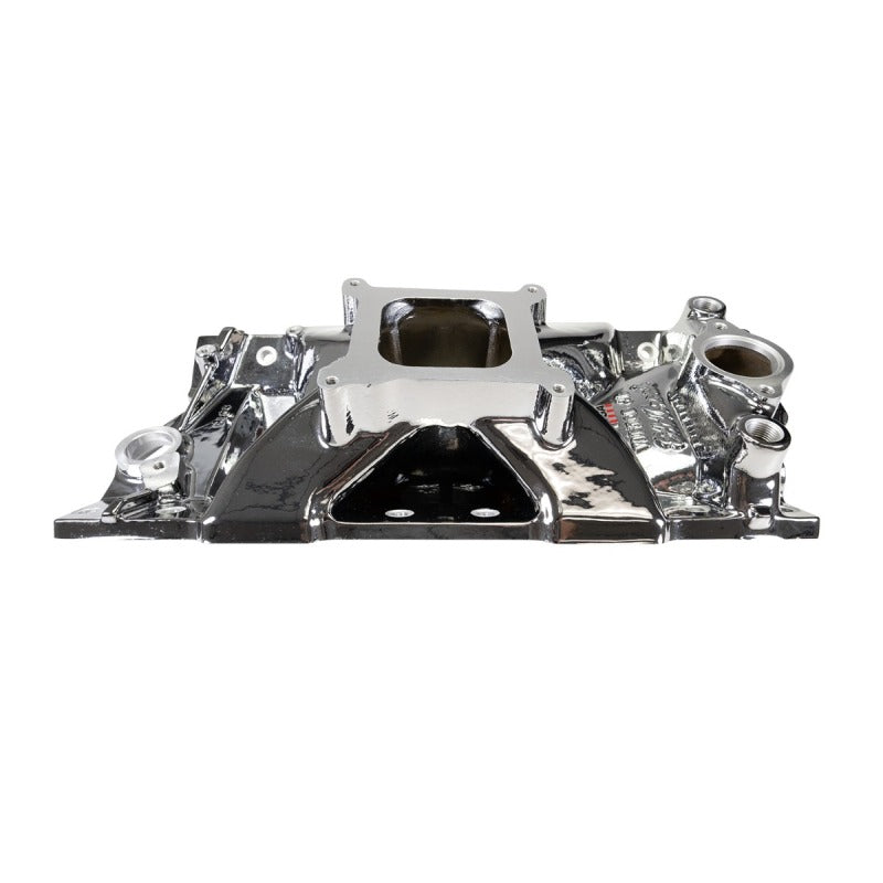 Edelbrock Chevy SB Victor Jr. 23 Degree Intake Manifold - Chrome Plasma Finish Edelbrock Intake Manifolds