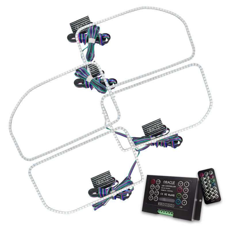 Oracle Ford F250/350 11-16 Halo Kit (Square Ring Design) - ColorSHIFT w/ 2.0 Controller ORACLE Lighting Headlights