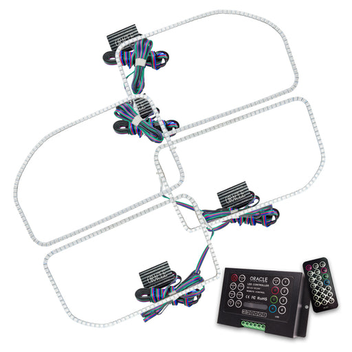 Oracle Ford F250/350 11-16 Halo Kit (Square Ring Design) - ColorSHIFT w/ 2.0 Controller ORACLE Lighting Headlights