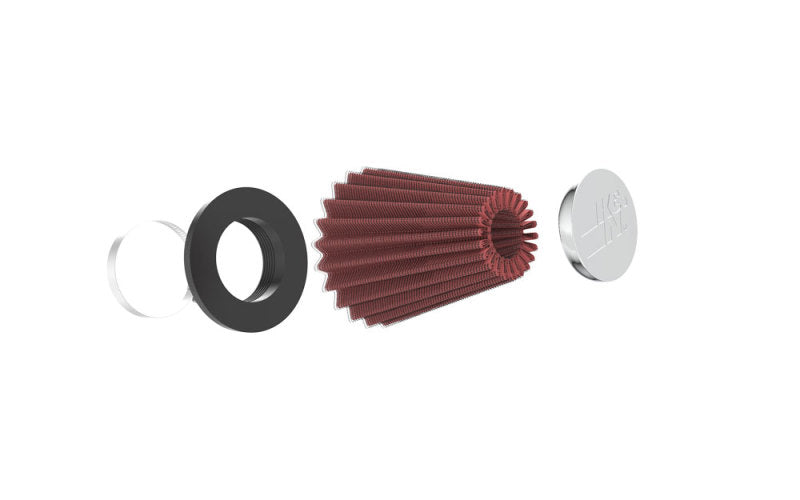 K&N Universal Chrome Filter 2.063in Flange ID x 3.5in Base OD x 2in Top OD x 4in H K&N Engineering Air Filters - Universal Fit